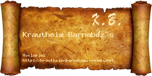 Krautheim Barnabás névjegykártya
